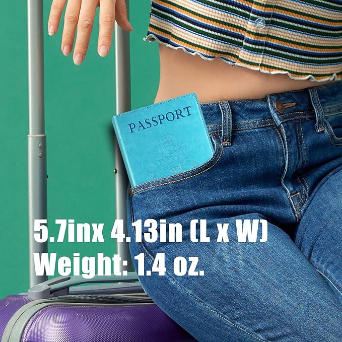 Sizobi Leather Passport Holder - Covers Case With Card Slot, Luggage Tag, International Travel Essentials for Women & Men, Cruise Ship Must-Haves, Travel Gifts