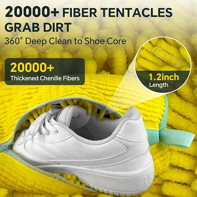 Shoe Washing Machine Bag: 2 Pack Reusable Shoes Cleaning Bags, Heavy Duty Shoe Laundry Bag for Washer & Dryer, 360° Deep Clean for Sneakers Tennis Shoes, Gifts for Women Men