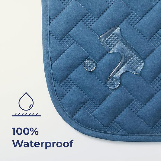 gogobunny 100% Double Sided Waterproof Dog Blanket Soft Pet Bed Cover Reversible Protect Furniture Couch Sofa Car for Puppy Cat Kids (Dark Blue/Light Blue, 82x102 Inch (Pack of 1))