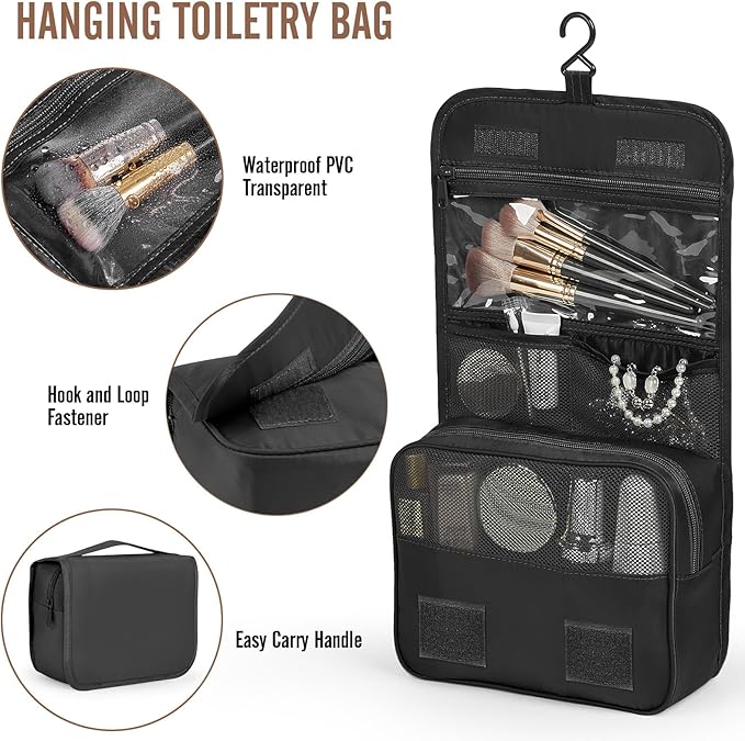 Veken 10 Set Packing Cubes for Travel Essential, Suitcase Organizer Bags in 4 Sizes, Carry-On Luggage Accessories with Large Laundry & Hanging Toiletry Bag, Must-Have for Airplane, Road Trip & Camping