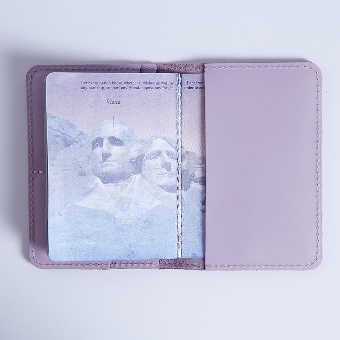 INCARNE US Passport Cover Clear - Travel Passport Wallet - Leather Passport Holder for Women Men Family with Card Slots & Note Compartmen - Sleeve Protector - Genuine Leather - Classic Fuchsia
