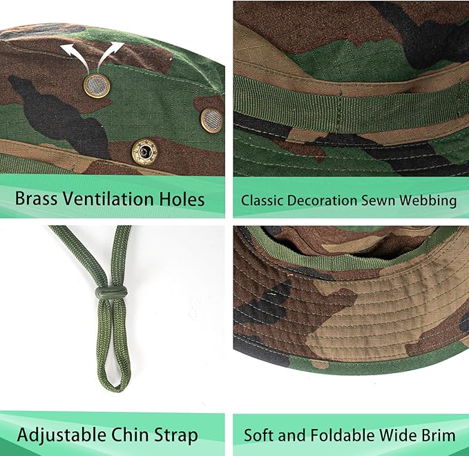 Sun Hats for Men Women Boonie Hat UPF 50+ Bucket Hat Wide Brim UV Protection Fishing Hiking Safari Outdoor Hats