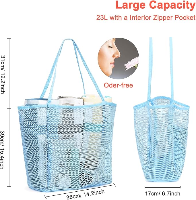 Mesh Beach Bag for Women, Casual Hobo Bags Large Beach Tote for Pool Travel Cruise Vacation Essentials