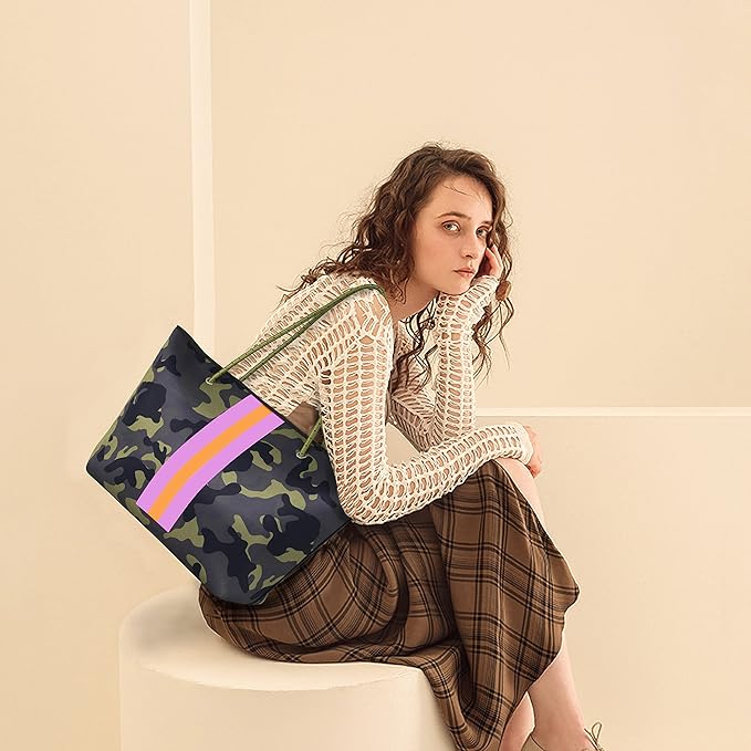 QOGiR Neoprene Multipurpose Beach Bag Tote with Inner Zipper Pocket … … … …