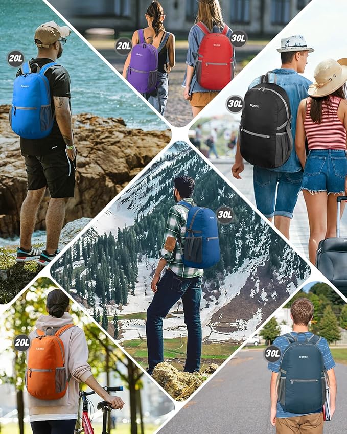 Gonex Ultra Lightweight Packable Backpack 20L Daypack Handy Foldable Camping Outdoor Travel Cycling Backpacking