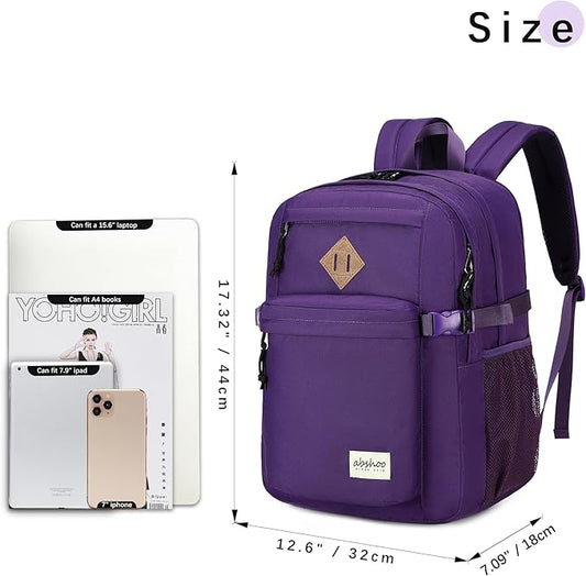 abshoo 29L Backpack for School College Bookbag Middle High School Backpacks Casual Daypack Travel Backpack (Purple)