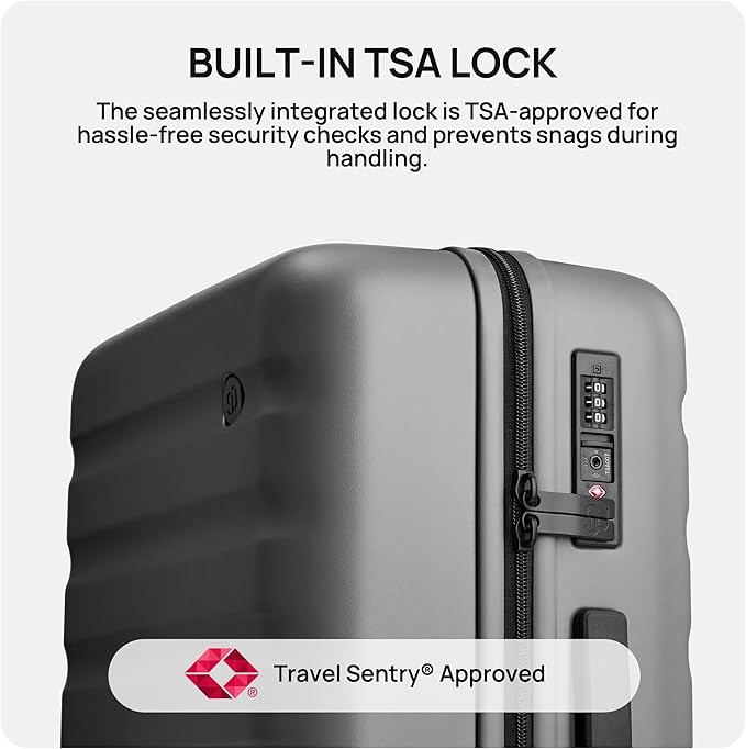 NINETYGO Carry On Luggage 22x14x9 Airline Approved, 20 Inch Luggage with Smooth Spinner Wheels, Lightweight, Hard Shell PC Suitcase Carry-On, Travel Luggage, TSA Approved (Grey, Rhine Basic2.0)