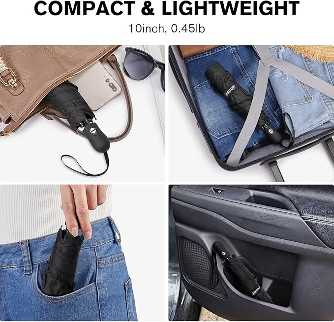 G4Free Mini Ultralight Umbrella UPF 50+ UV Protection Compact Lightweight Travel Umbrella Super Slim Small Portable Automatic Open and Close,40 Inch
