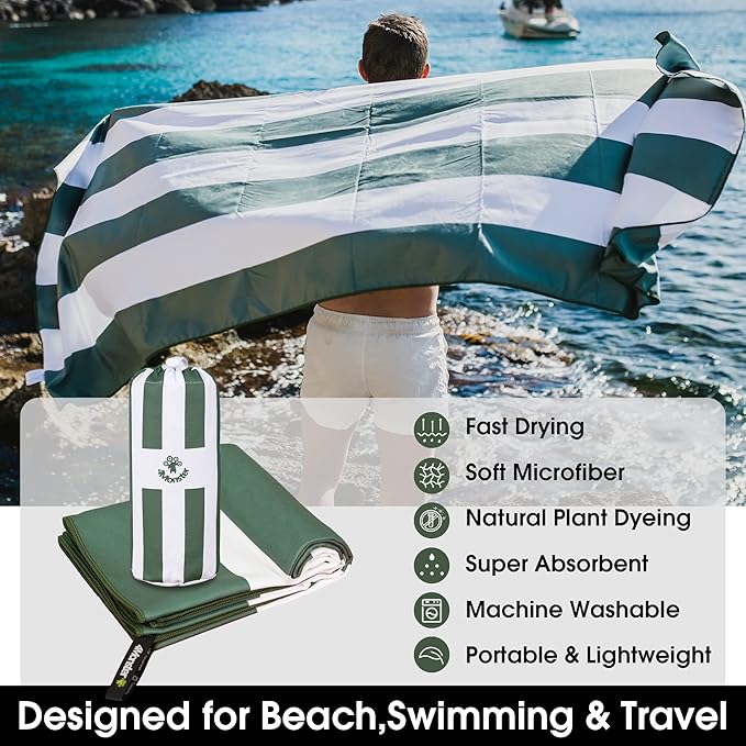 4Monster Microfiber Beach Towel Quick Dry,Super Absorbent Lightweight Travel Towel for Swimmers, Sand Free Camping Towel, Beach Towels for Pool,Swim,Water Sports,Yoga