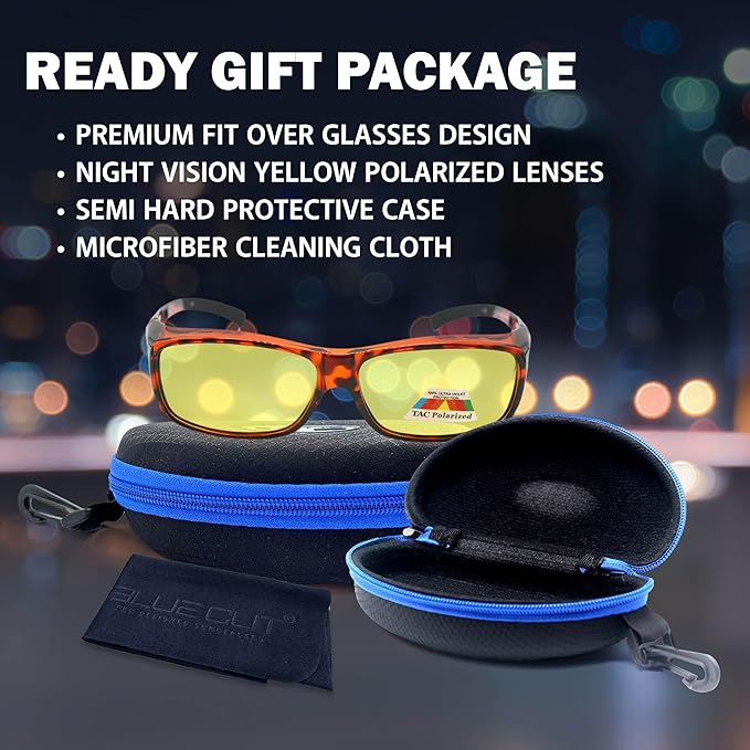 BLUE CUT Fit Over Polarized Sunglasses Solar Shield Sunglasses To Wear Over Glasses