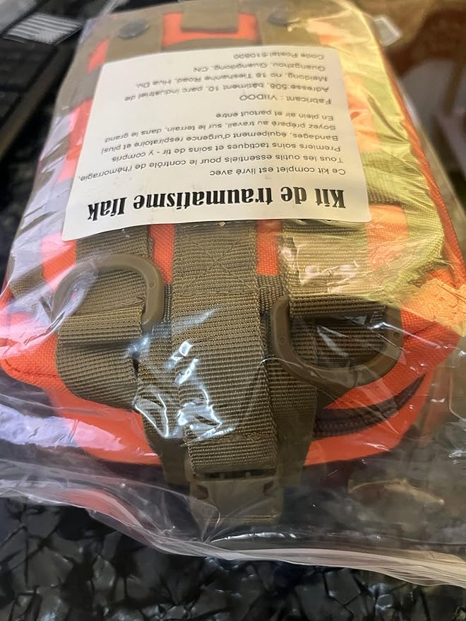 74 Piece Camping First Aid Kit Ifak Trauma Kit, Molle Tactical First Aid Kit Refill Supplies for Survival Camping Hiking Travel (Orange)