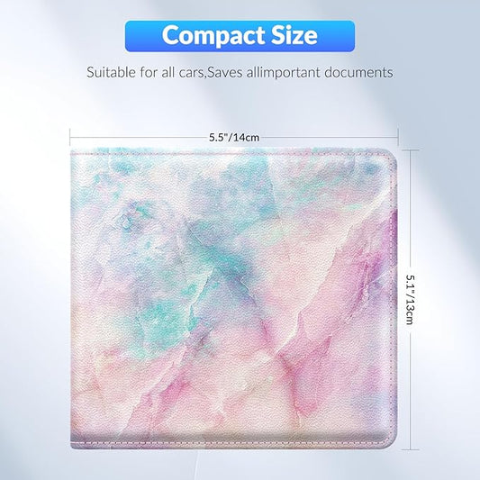 Car Registration and Insurance Card Holder，Vehicle Glove Box Car Organizer，Accessories Case for Storing Driving Licences, Cards, Documents