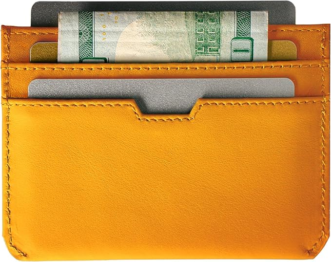 Vaultskin MOORGATE Slim Card Holder - Minimalist Leather Wallet, RFID Blocking Sleeve, Fits Front Pocket, for Men and Women