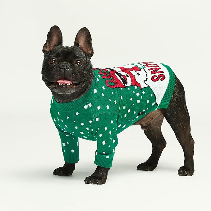 Fitwarm Chillin with My Snowmies Dog Ugly Christmas Sweater, Winter Dog Clothes for Small Dogs Girl Boy, Pet Holiday Sweatshirt, Xmas Snowman Outfit, Red, White, Large