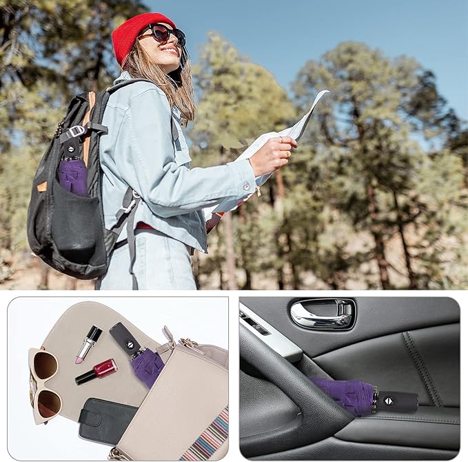 ZOMAKE Travel Umbrella Compact - 10 Ribs Portable Collapsible Umbrellas for Rain Windproof - Paraguas Automatic Small Folding Umbrella Lightweight Packable Umbrella for Women Men