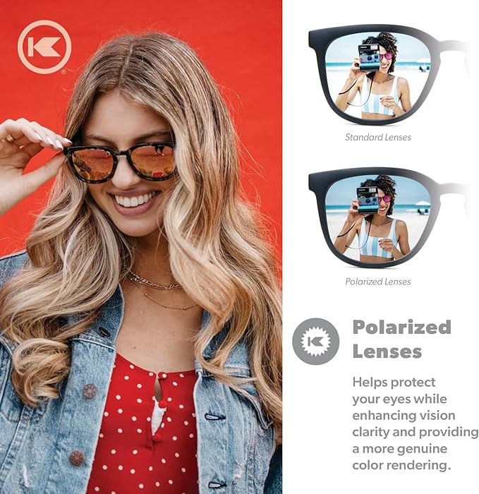 Knockaround Paso Robles Polarized Sunglasses for Women & Men - Impact Resistant Lenses & Full UV400 Protection