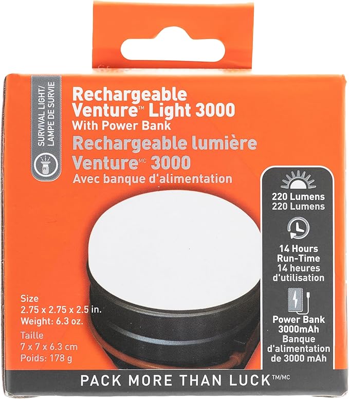 S.O.L. Venture 3000 Rechargeable LED Camping Light with Power Bank