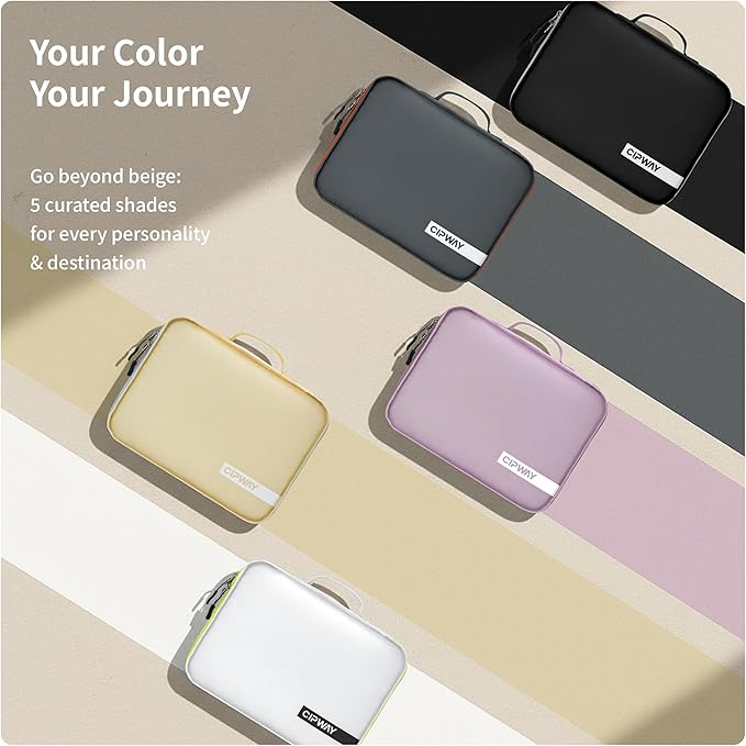 Cipway 5 Set Packing Cubes for Travel Suitcase Organizer for Accessories Luggage Carry On Suitcase Lightweight Vanilla Cream