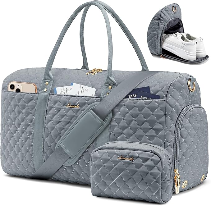 LOVEVOOK Travel Duffle Bag,Weekender Bags for Women Overnight Bag with Shoe Compartment, Carry on with Toiletry Bag,Duffel Bag with Wet Pocket,Hospital Bags for Labor and Delivery