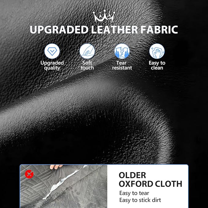 Back Seat Extender for Dogs Truck-Upgraded PU Leather-Dog Pet Seat Cover Back Seat Hard Bottom 500lbs, Anti-Scratch Dog Hammock for Crew Cab Trucks F150, RAM1500, Sierra, Tundra, Silverado