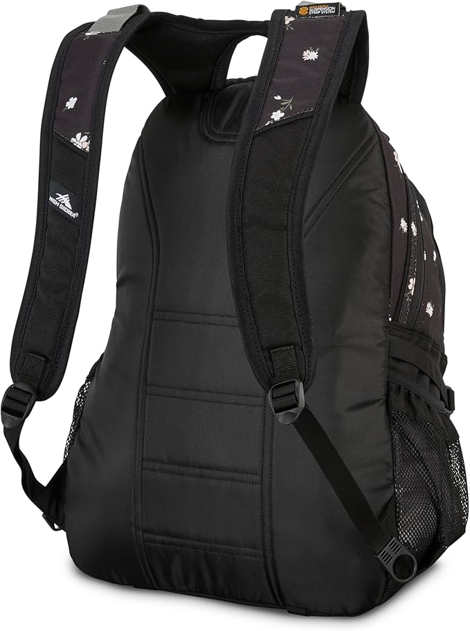 High Sierra Loop-Backpack, School, Travel, or Work Bookbag with tablet-sleeve, Floral/Black, One Size