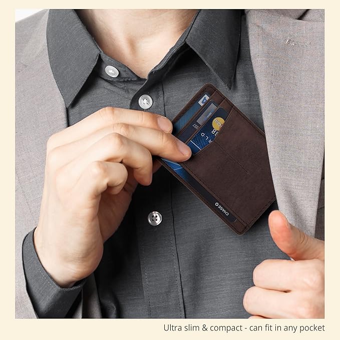 Oak Leathers Leather Slim Minimalist Wallet for Men & Women RFID Front Pocket Leather Card Holder Wallets
