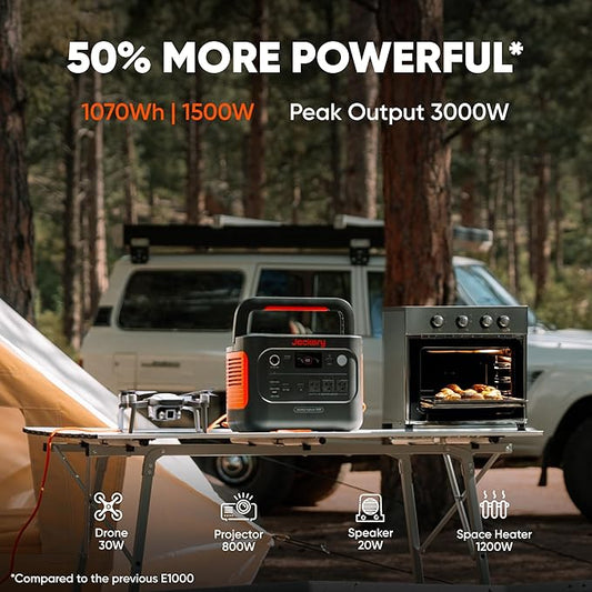 Jackery Solar Generator 1000 v2 with 100W Solar Panel,1070Wh Portable Power Station LiFePO4 Battery,1500W AC/100W USB-C Output,1Hr Fast Charge for Outdoor,Off-Grid Living,RV,Emergency