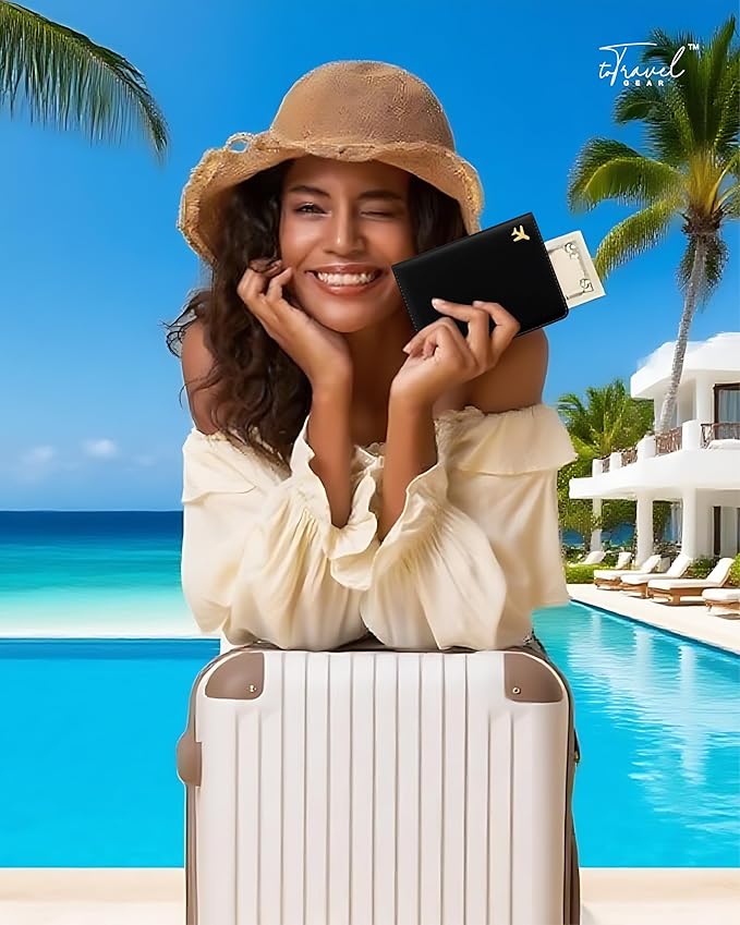 PU Leather Passport Holder Covers Case, Waterproof Rfid Blocking Travel Wallet Passport Holder(Black)