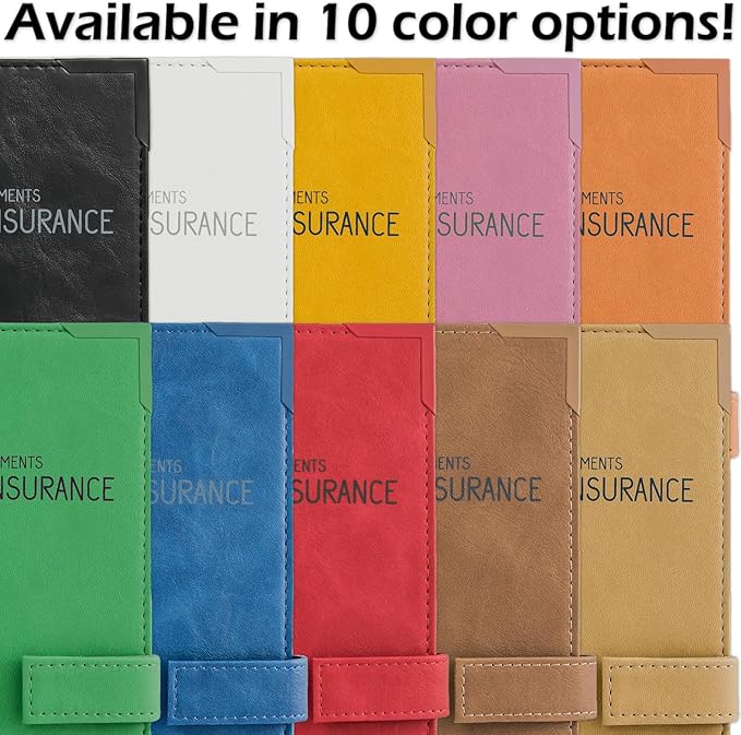 Auto Insurance and Registration Card Holder - Vehicle Glove Box Document Organizer - Car Essential Paperwork Holder for DMV, AAA, Contact Information Cards - Premium PU Leather Wallet Case - Red