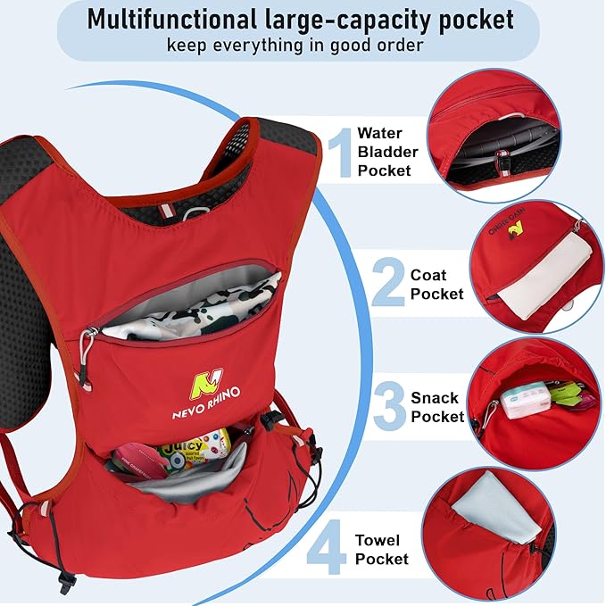Running Vest with Water Bladder 1.5 Liter, Small Hydration Water Vest, Lightweight Hydration Pack Multi-Pocket 11x - for Hiking Race Trail Marathon for Women Men