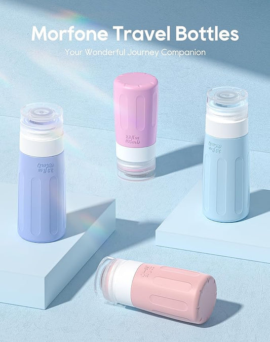 Morfone 16 Pack Travel Bottles Set for Toiletries, TSA Approved Travel Containers Leak Proof Silicone Squeezable Travel Accessories 2oz 3oz for Shampoo Conditioner Lotion Body Wash (BPA Free)
