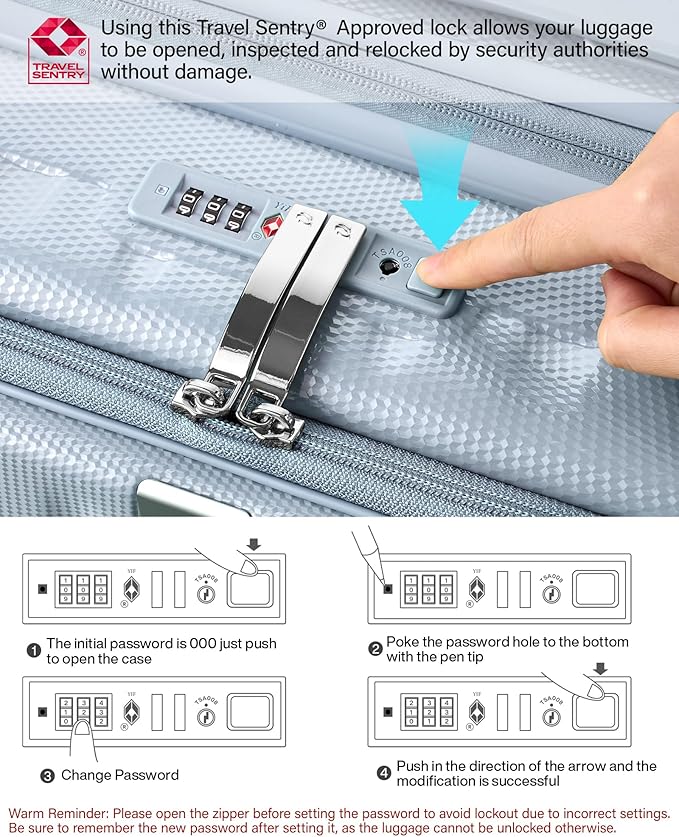 Hanke 26 Inch Expandable Luggage Top Opening Checked Bag Luggage Hard Shell Suitcases with Wheels Lightweight Travel Luggage Heavy Duty Luggage Suitcase with Lock for Woman Men-Grey