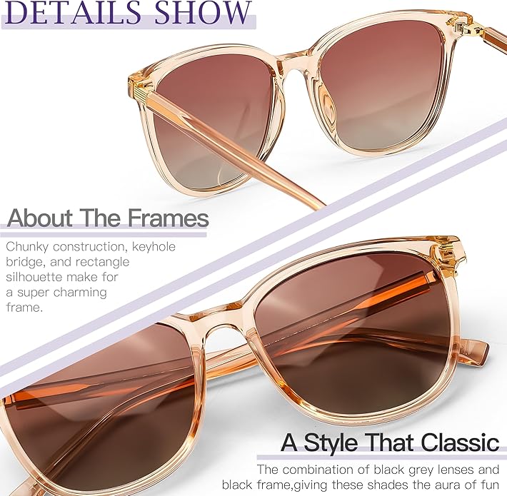 SIPHEW Oversized Square Sunglasses for Women|Lightweight Fashion Sunglasses 100% UV400 Protection|Trendy Mirrored Shade