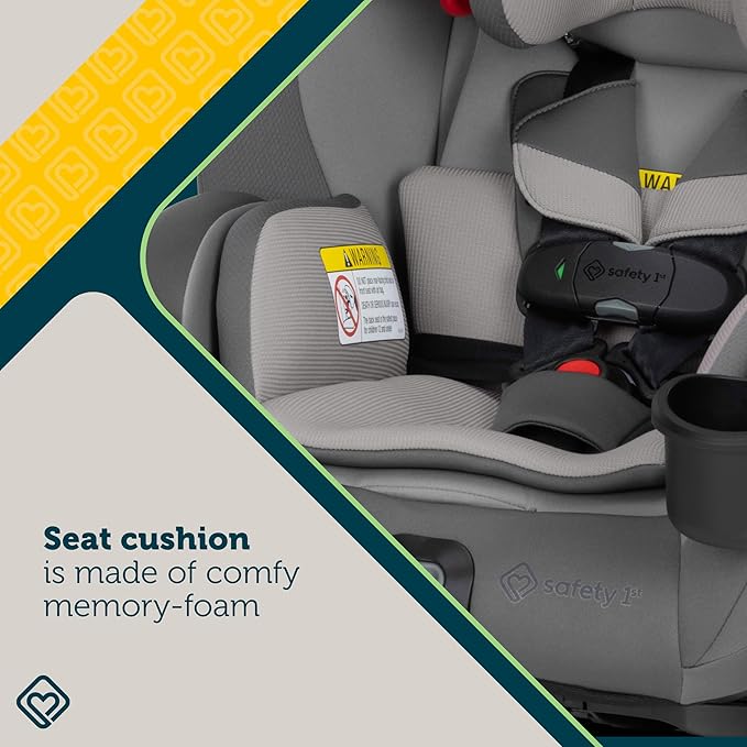 Safety 1st EverSlim 4-in-1 Convertible Car Seat, SecureTech Chest Clip, Ultra-Slim, 4-Mode Infant to Booster, Baby Car Seat, Fits 5-100 lbs, Memory Foam, Fiddlehead