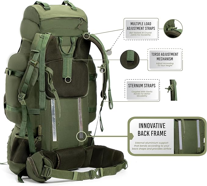 Tripole Colonel Pro Metal Frame Rucksack Front Opening Detachable Bag Rain Cover 3 Year