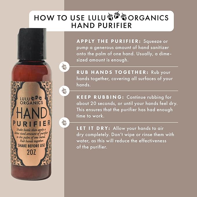 Hand Purifier- Purify Essential Oil, Blend Hand Sanitizer, Organic Oil Purification for Skin, No Synthetic Fragrance, Handmade - 2 oz