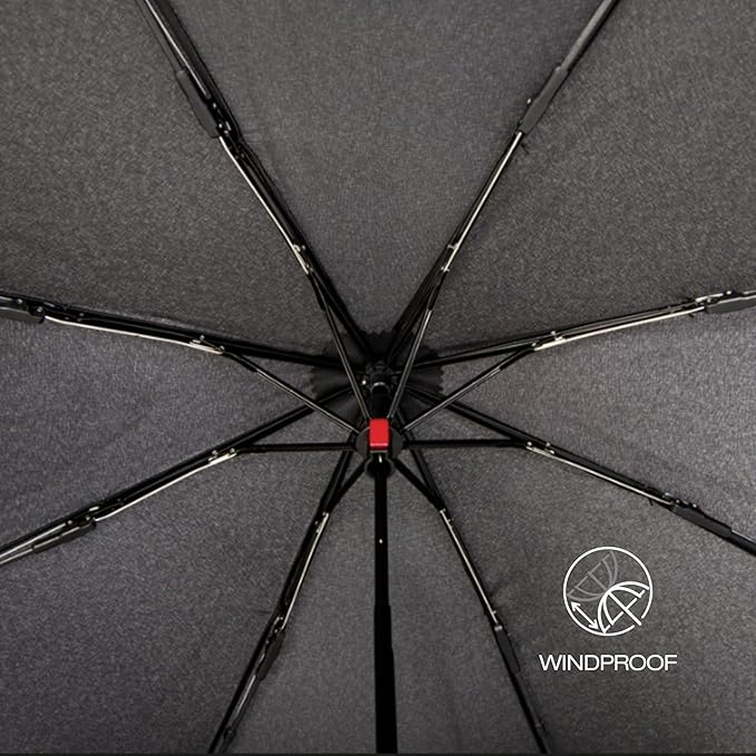 Knirps A.050 Salsa Manual Open Close Travel Rain Umbrella for Adults – Ultra Lightweight, Compact Windproof 38.5" Water Resistant Canopy, Steel Aluminum Frame, Travel Case Included