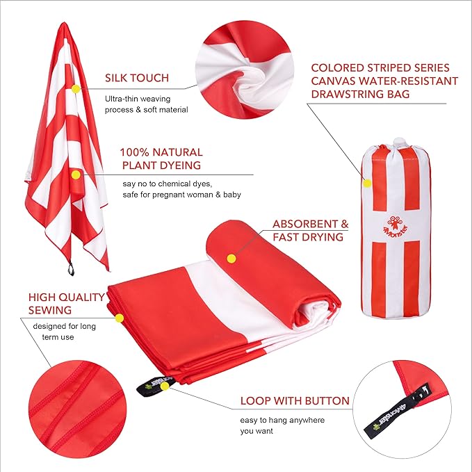 4Monster Microfiber Beach Towel Quick Dry,Super Absorbent Lightweight Travel Towel for Swimmers, Sand Free Camping Towel, Beach Towels for Pool,Swim,Water Sports,Yoga