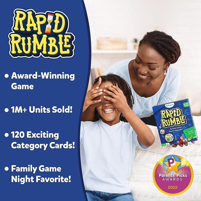 Skillmatics Rapid Rumble - Fast-Paced Board Game, Educational Toy, Quick-Thinking Card Game for Kids, Teens & Adults, Fun for Christmas, Family Game Night, Gifts for Ages 6, 7, 8, 9 & Up