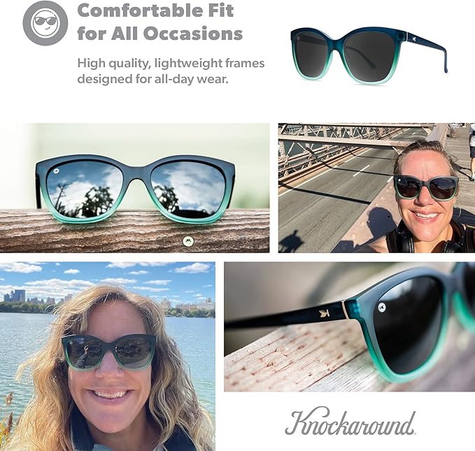 Knockaround Deja Views Polarized Sunglasses for Women - Impact Resistant Lenses & Full UV400 Protection