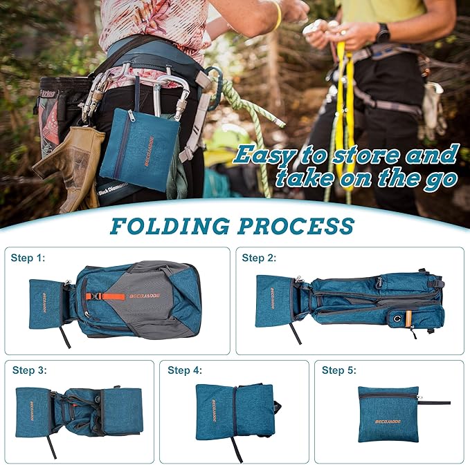 BECOJADDE 15L Small Hiking Backpack for Men Women Foldable Packable Back Pack Ultralight Hiking Daypack for Travel Camping Outdoor, Turquoise | Small, Foldable, Packable, Back Pack, Ultralight, Hiking Daypack