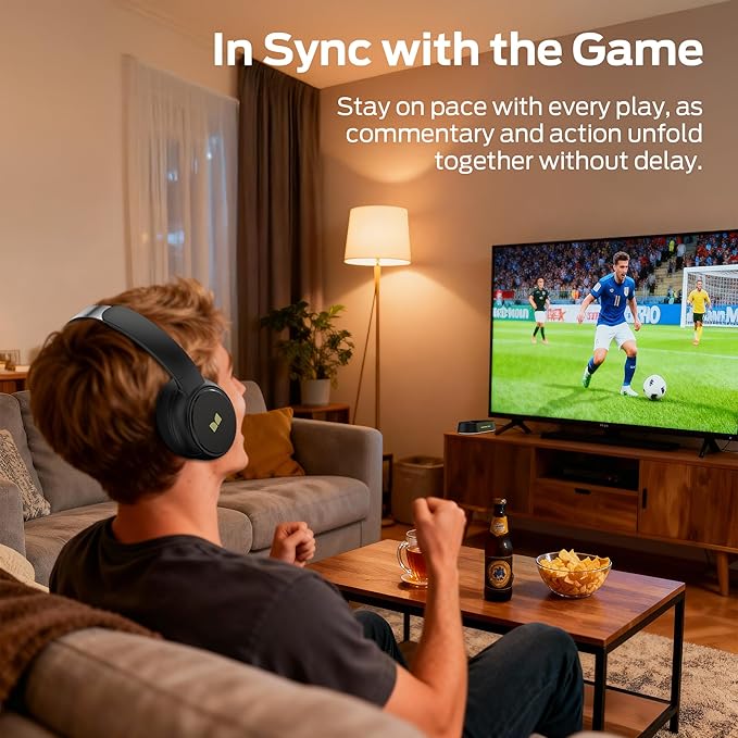 Monster TVlink 300 Wireless Headphones, TV Headphones Wireless for Seniors with Transmitter Charging Base, Over Ear Headphones with Bluetooth 5.3, 45H Playtime, No Audio Delay, Comfortable Fit