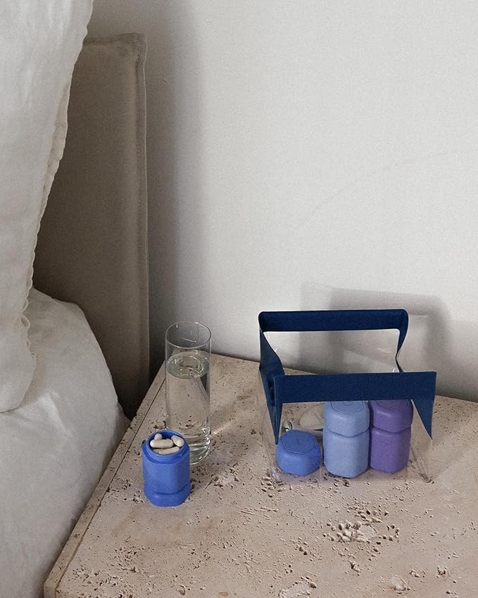 Cadence Parcel - Clear Kit with Magnetic Closure - Durable and Leak-Resistant Travel Toiletry Kit - TSA-Compliant & Modular Design - Hygiene Bag for Travel Essentials - 1 Qt - Cove