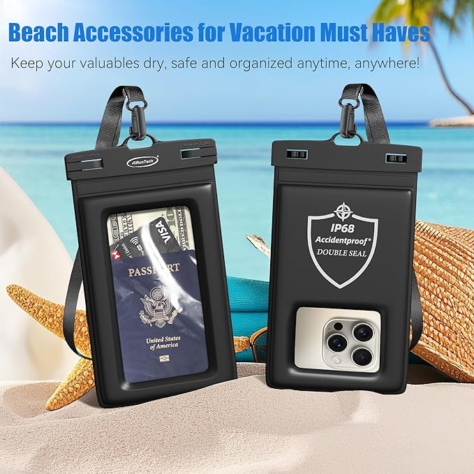 AiRunTech Large Waterproof Phone Pouch, River Lake Essential Accessories Protector iPhone Passport Money,Kayaking Boating Canoe Paddle Board Must Haves
