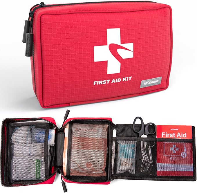 Compact First Aid Kit 300 PCS – Small Waterproof Emergency Medical Kit for Home, Car, Travel, Camping, Hiking, Truck, Office, Sports & Outdoor – Lightweight First Aid Bag