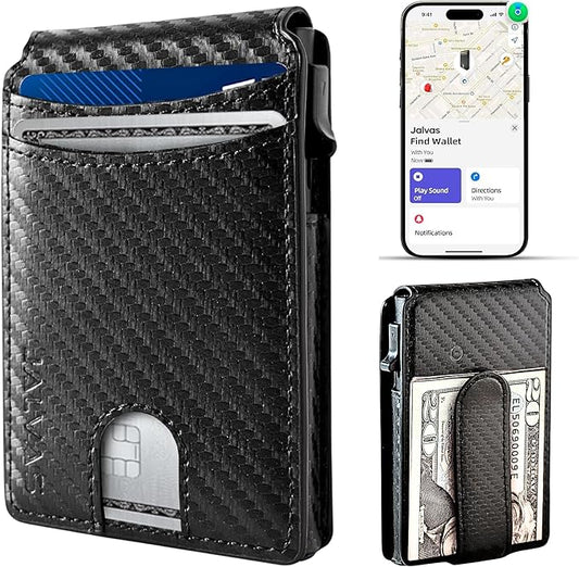 Smart Wallet With Tracker, RFID Blocking, Money Clip For Men, Works with Apple Find My (iOS Only), No Need for AirTag, Minimalist Wallet, All-in-One Model, Gift For Men.