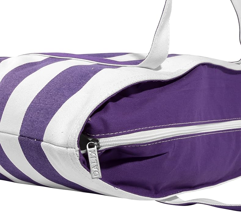 DALIX Monogrammed Beach Bag and Totes for Women Personalized Gifts Purple A - Z