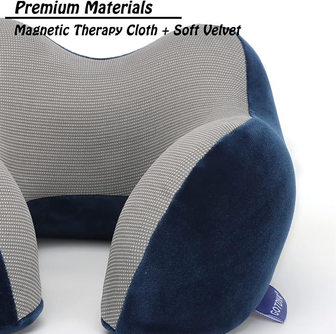 Travel Pillow,Travel Neck Pillows for Sleeping,100% Pure Memory Foam Soft Comfort & Support Pillow for Airplane/Car/Office&Home Rest Use-Blue