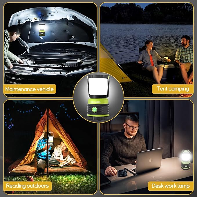 LED Camping Lantern 1800LM Battery Powered Lantern,Waterproof Tent Light with 4 Light Modes, Camping Essentials, Portable Lantern Flashlight for Camping, Emergency Light, Power Outages, Hurricane