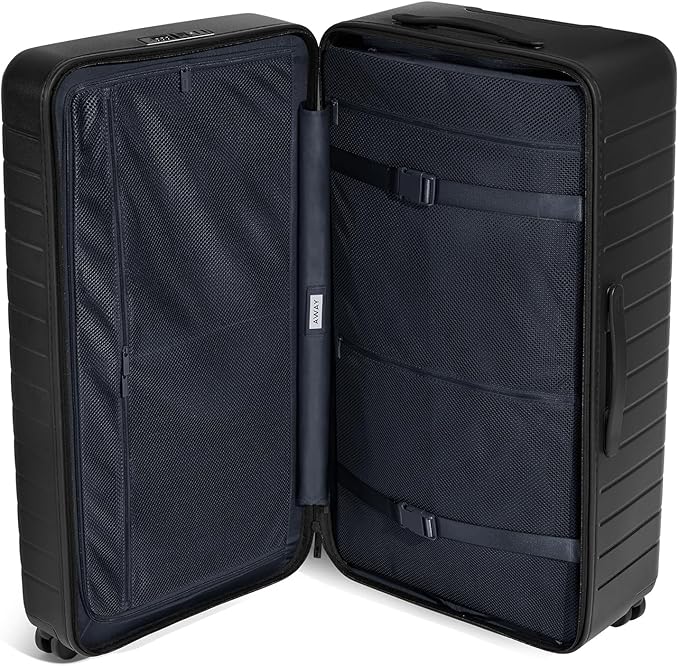Away Large Trunk Luggage, 31 Inch Hardside Suitcase with Spinner Wheels, Lightweight & Durable, TSA Lock, Ideal for Long Trips, Jet Black